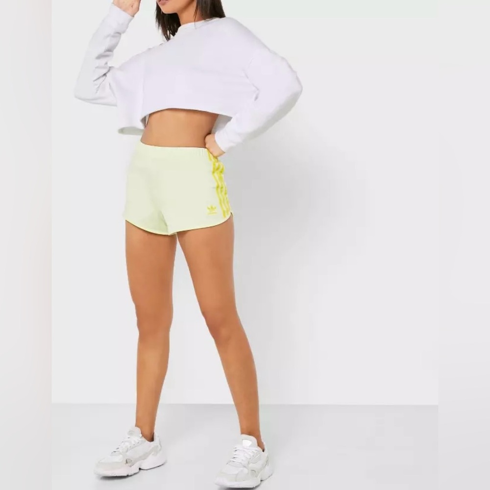 adidas Originals Women's 3-Stripes Short Yellow Size XL